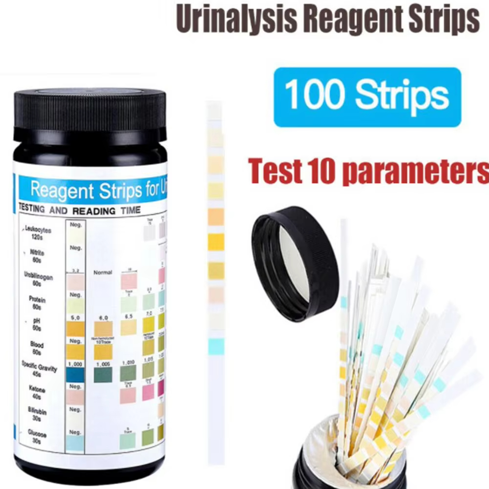 Urinalysis Reagent Strip - 100 شريط اختبار بول URS-10T، شرائط