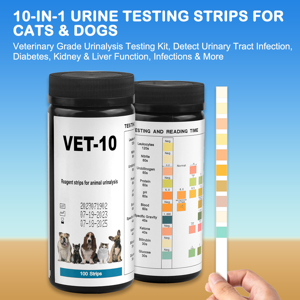 10-شرائط اختبار البول للقطط وا - مراجعة Urinalysis Reagent Strip وسعره