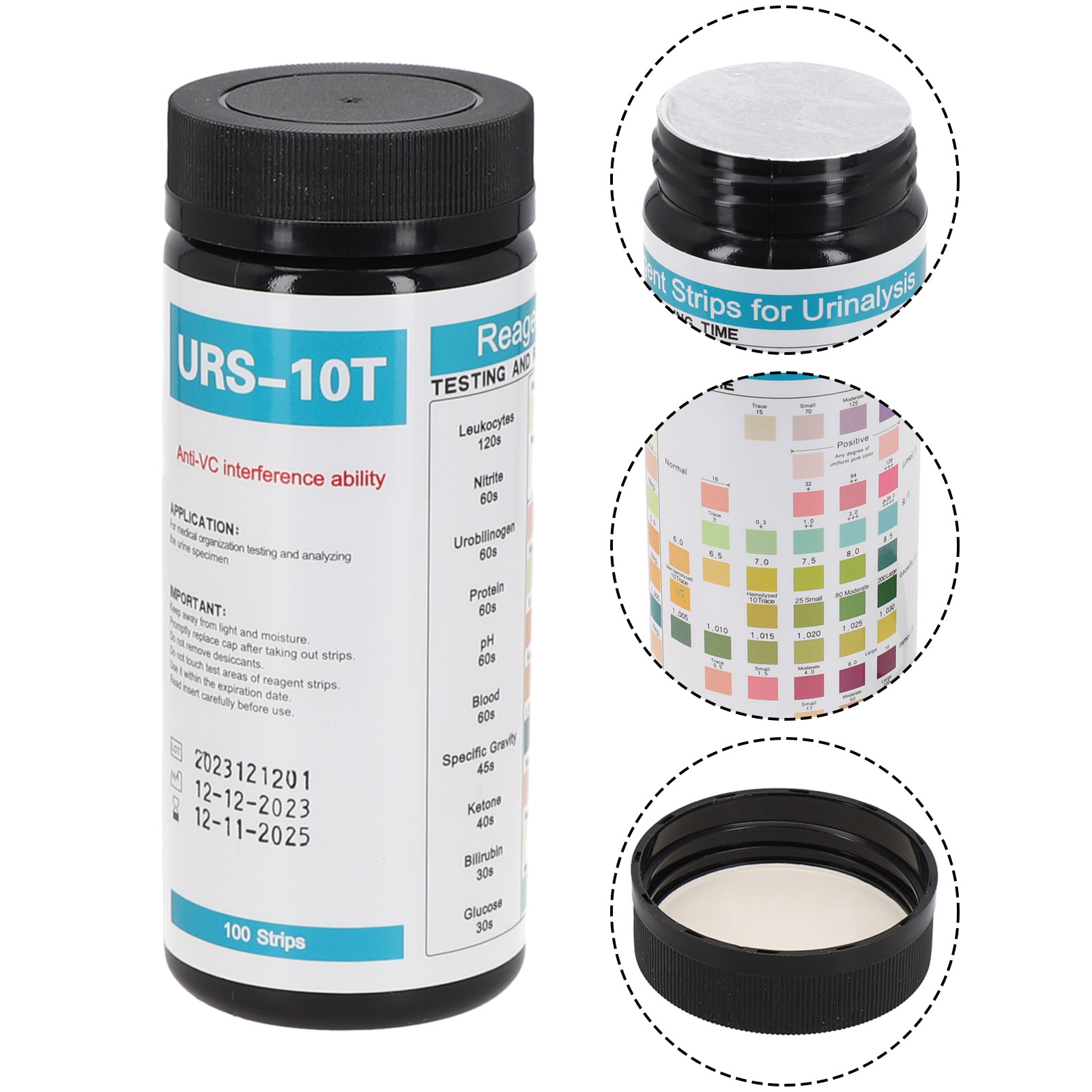 100 شرائط URS-10T شرائط تحليل  - مراجعة Urinalysis Reagent Strip وسعره